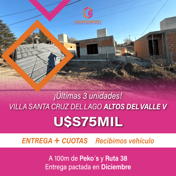 casa en venta en villa santa cruz del lago entrega mas cuotas dueño directo